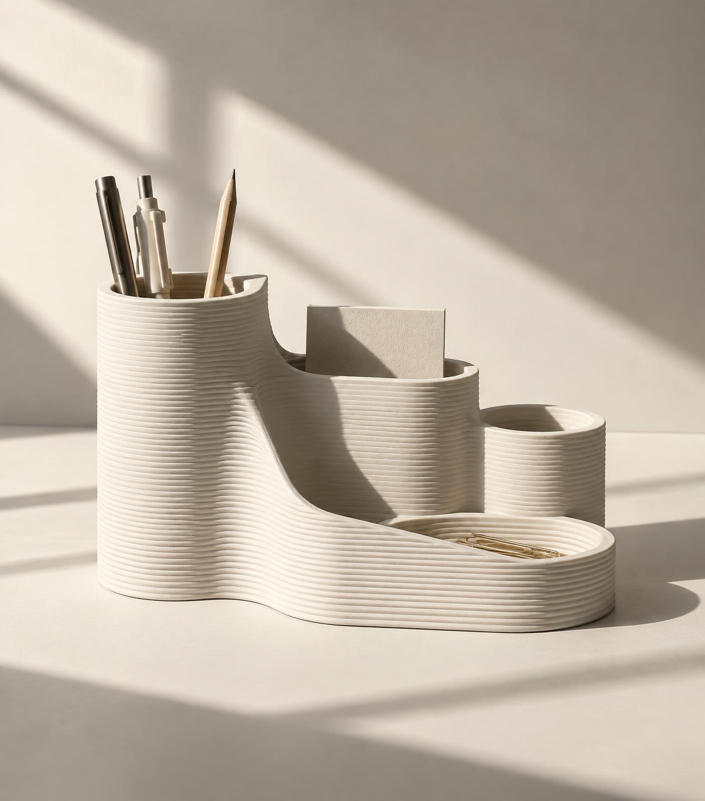Desk Organizer in Bone