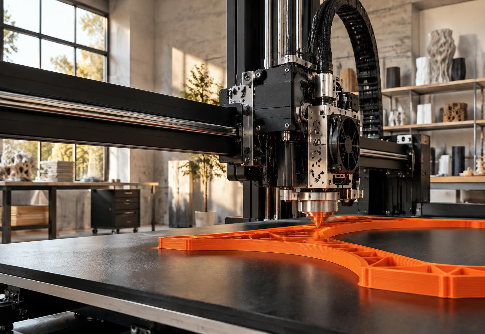 Additive manufacturing machine creating a new object